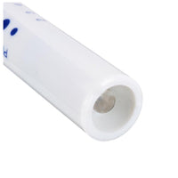 disposable paramedic flashlight with pupil gauge zoomed in on light