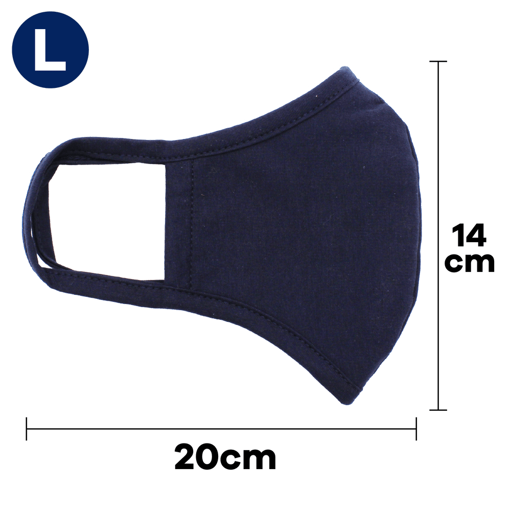 Reusable Face Mask, 3-Layer, Navy Blue - Ready First Aid