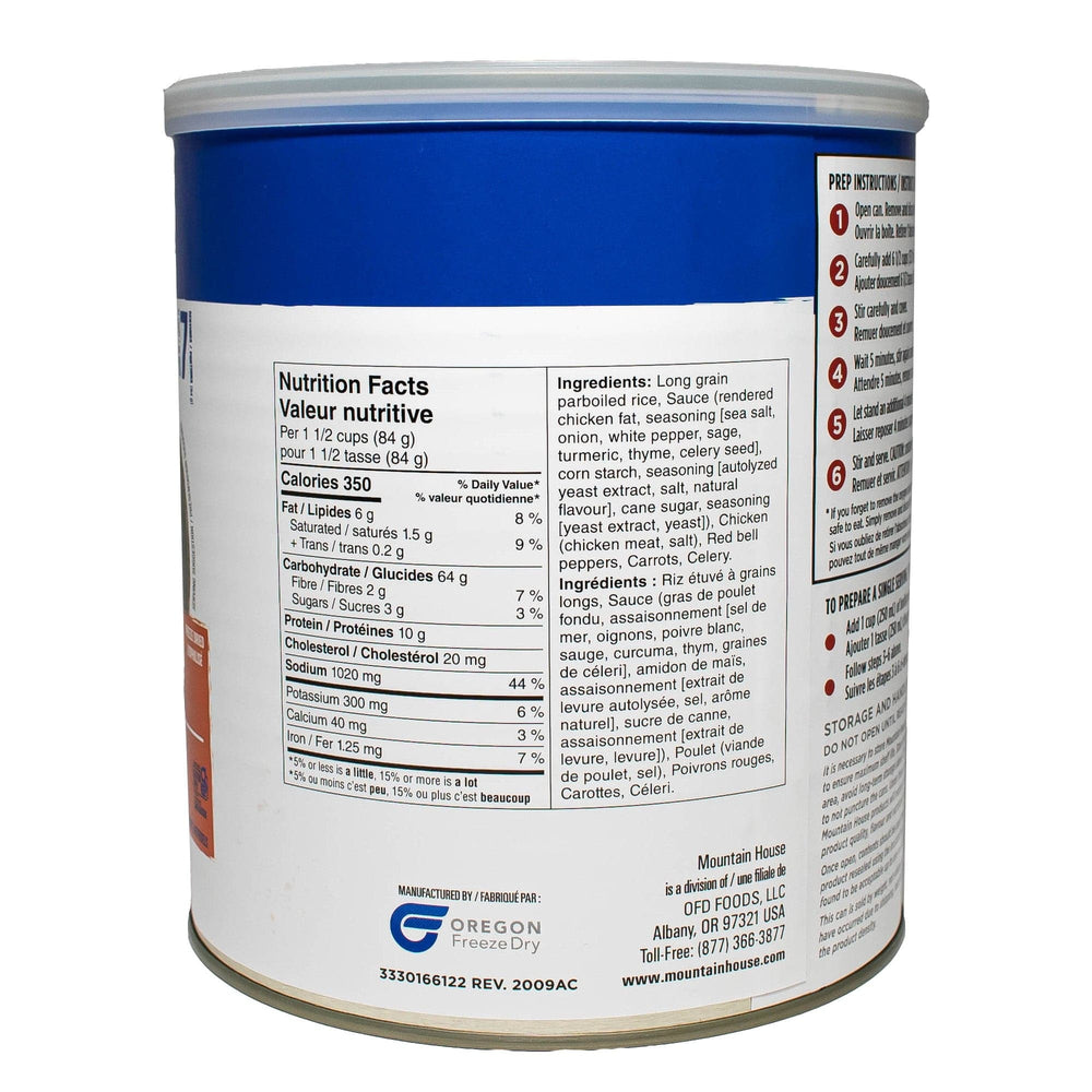 Mountain House Rice and Chicken #10 Can Nutritional Facts