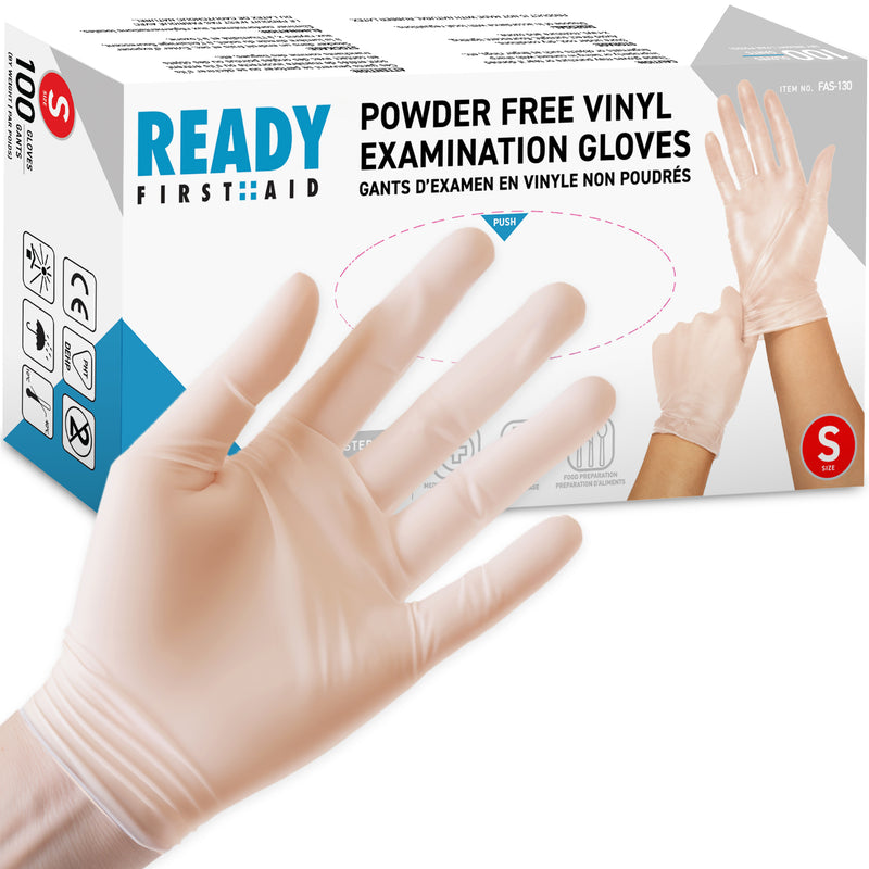 Vinyl Gloves, Box of 100 Pieces - Ready First Aid™