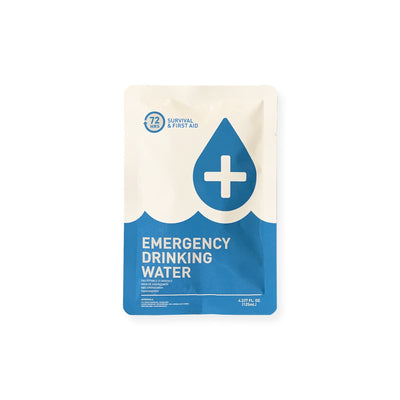 72HRS emergency drinking water pouch containing 125ml of water