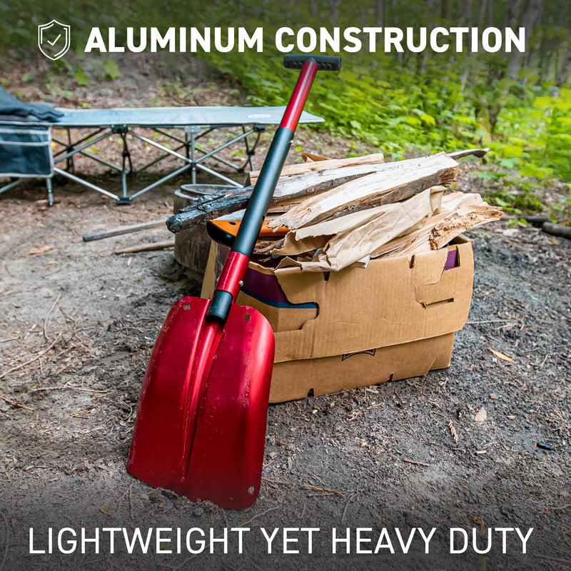 Red Aluminum Compact Multi-Purpose Shovel aluminum construction