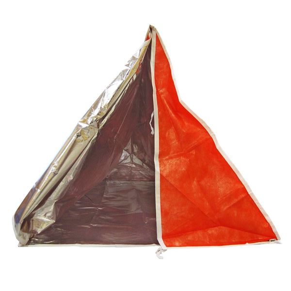 Aluminum Coated Interior Emergency Tube Tent one side opened