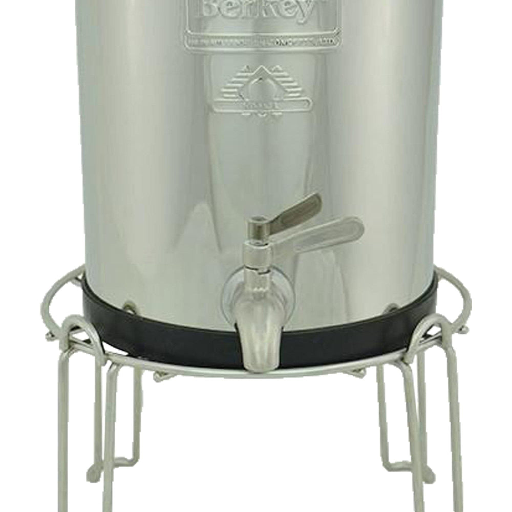 Berkey Stainless Steel™ Spigot attached to berkey system zoomed in