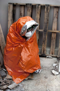 Emergency Aluminized Heavy Duty Mylar Blanket outdoors