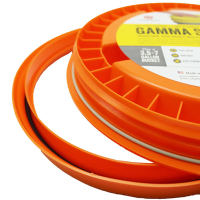 Gamma Seal Lid - Orange (3.5 to 7.9 Gallon Bucket) zoomed on gasket