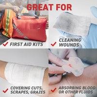 Gauze Pad, 4" x 4", 12-ply, Sterile - Ready First Aid Great For