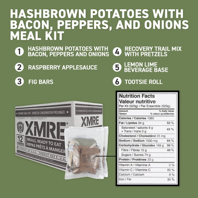 Hashbrown Potatoes with Bacon, peppers, and onions meal kit
