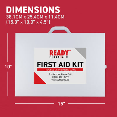 Ontario Section 10 First Aid Kit (16-199 Employees) with Metal Cabinet Dimensions