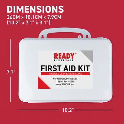 CSA Type 2 - Basic First Aid Kit Small (2-25 Workers) with Plastic Box Dimensions