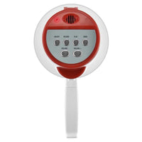 megaphone siren top view showing buttons