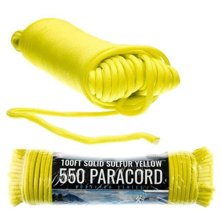 Paracord (Solid Sulfer Yellow) - 4mm, 7 Strand Cord, 550 pound Pull Strength