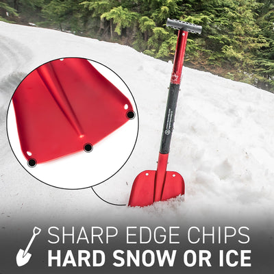 Red Aluminum Compact Multi-Purpose Shovel sharp edges