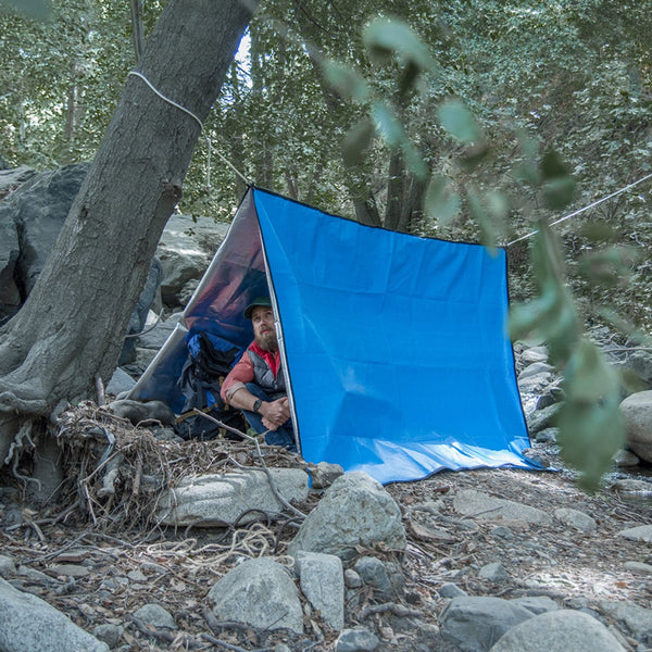 Heavy Duty Multi-Function Emergency Sleeping Bag used as tent