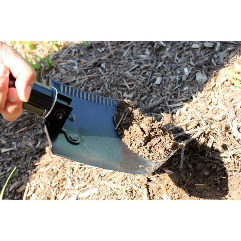 Tri-fold Serrated Shovel - shovelling dirt