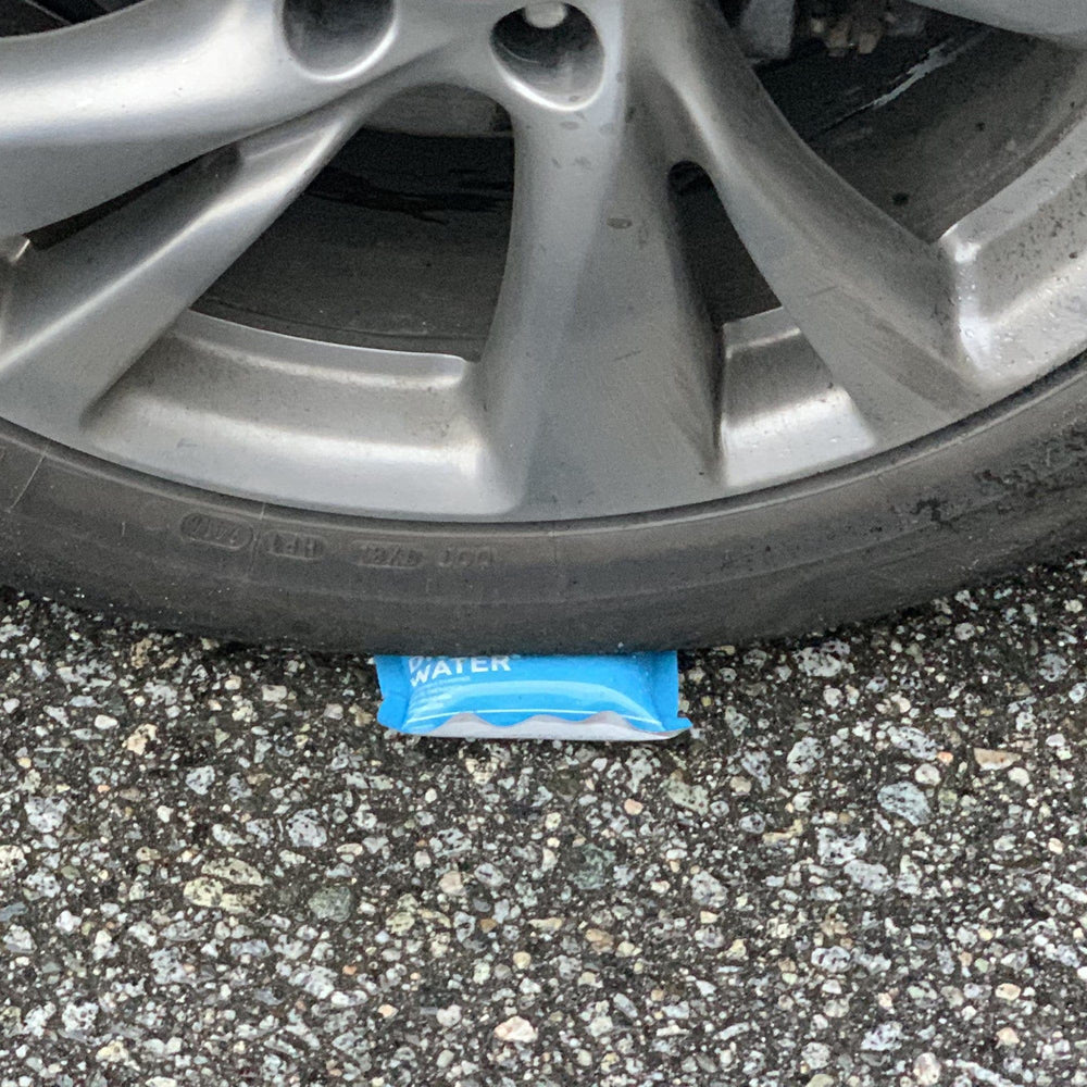 72HRS water pouch driven over by car and burst proof