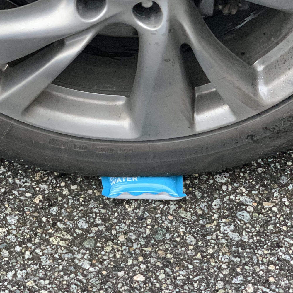 72HRS water pouch driven over by car and burst proof